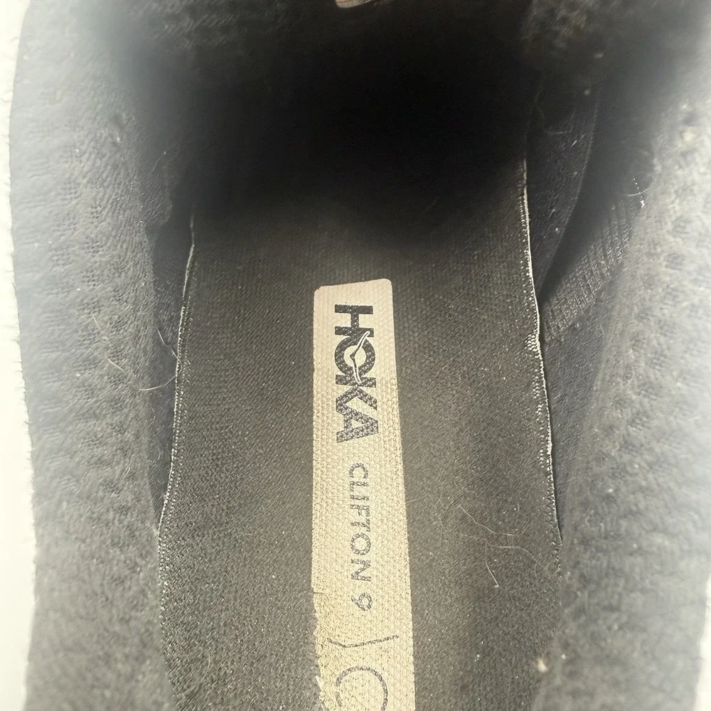 Hoka One One Clifton 9 Women's Size 9 D Wide Black White Running Shoes Sneakers - Picture 10 of 10